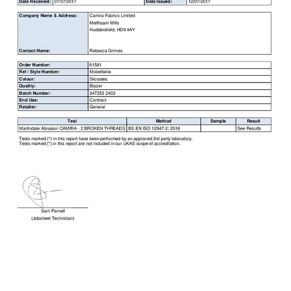 blazer - abrasion BS EN ISO 12947